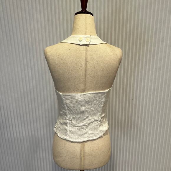 ARITZIA Women's Wilfred Whisper Linen Halter Top Size S In White - Picture 5 of 15